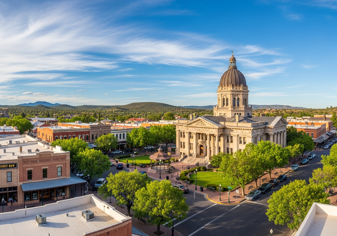 Historic Prescott Arizona Courthouse Square and Whiskey Row